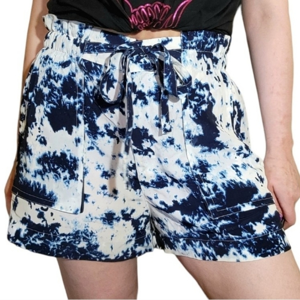 Sanctuary High Tide Tie-Dyed Paperbag Shorts - Size S